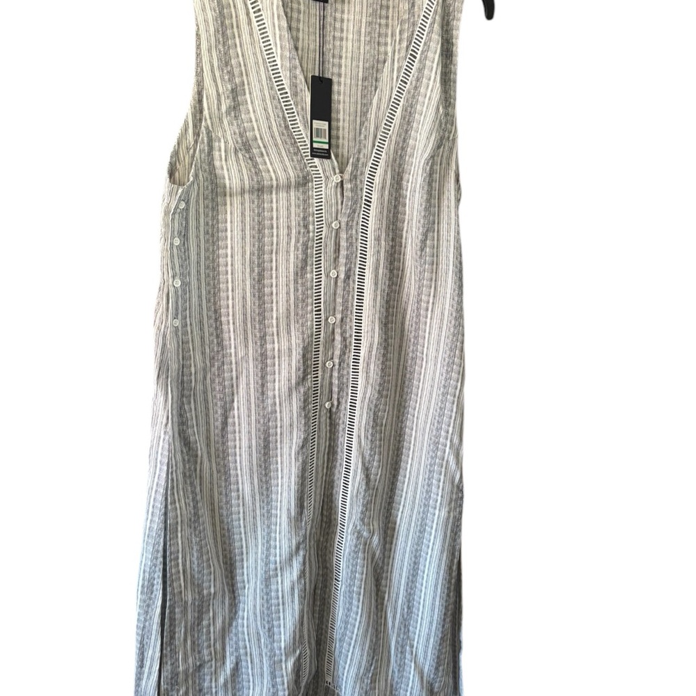 Dolce Vita Cream Buttoned Sundress V-Neck Midi